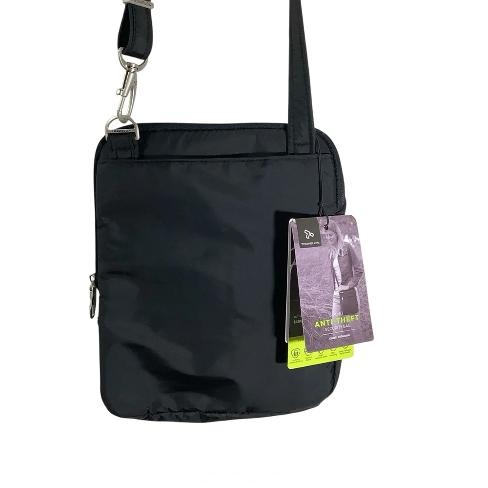 Travelin Black Crossbody Slim Bag